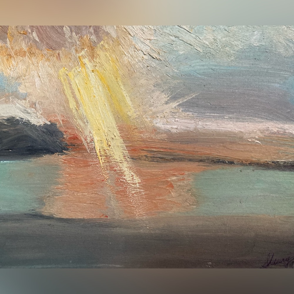 Canvas print of my oil painting with sides ready to hang.